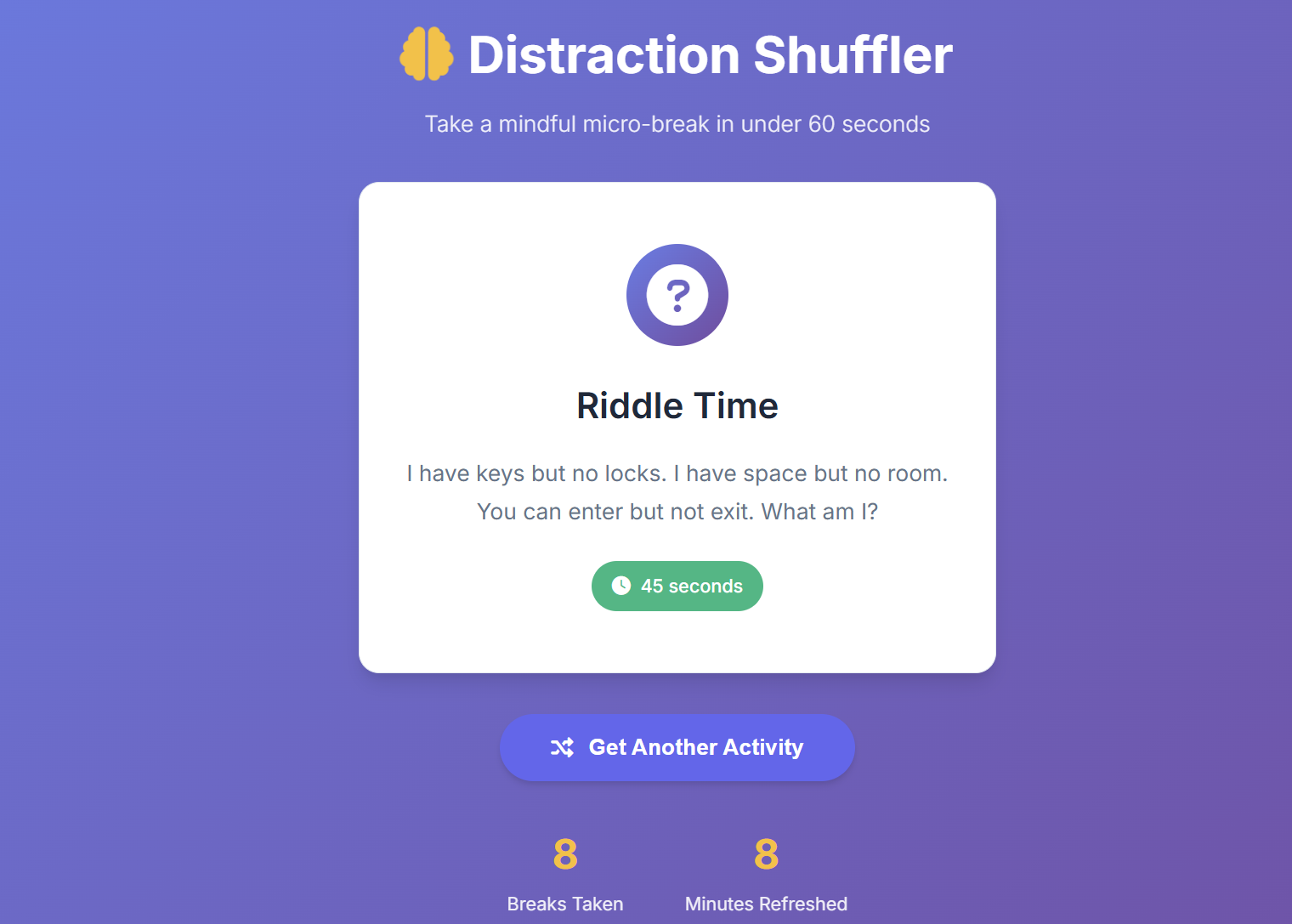 Distraction Shuffler